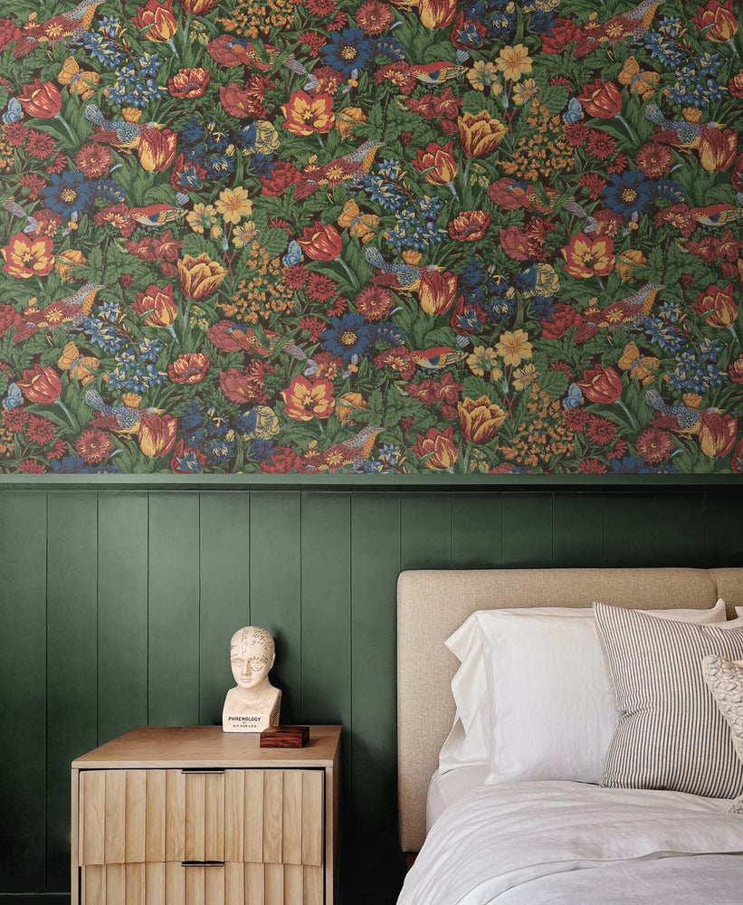 Vintage peel and stick wallpaper bedroom NW46001 from NextWall