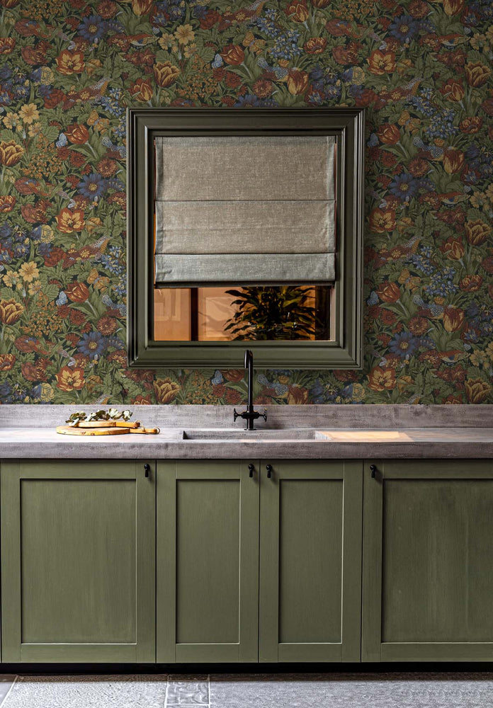 Vintage peel and stick wallpaper kitchen NW46005 from NextWall