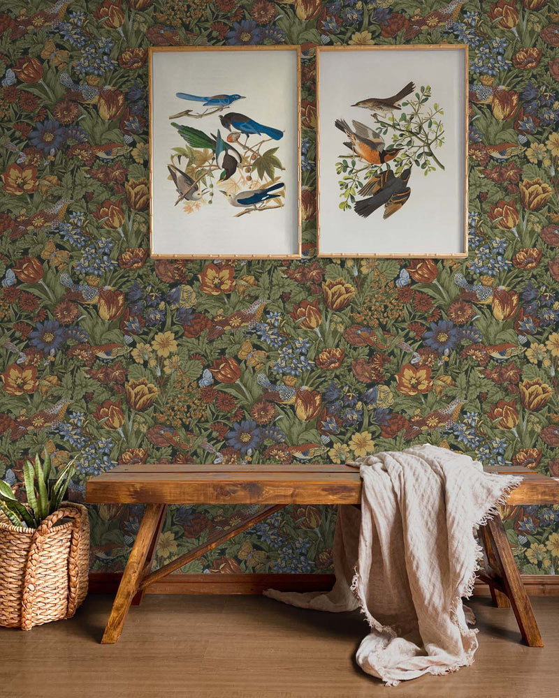 Vintage peel and stick wallpaper entryway NW46005 from NextWall