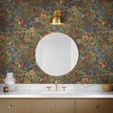 Vintage peel and stick wallpaper bathroom NW46005 from NextWall