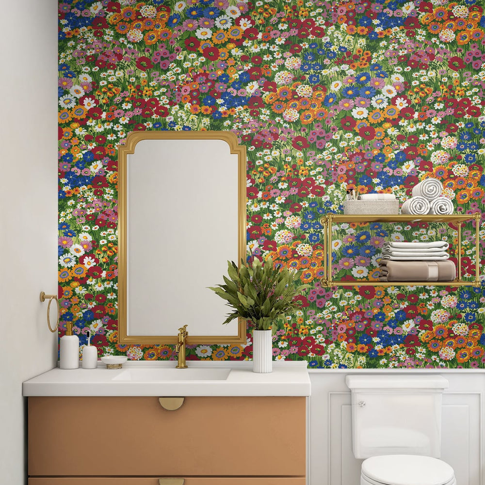
                  
                    Floral peel and stick wallpaper bathroom NW46101 from NextWall
                  
                