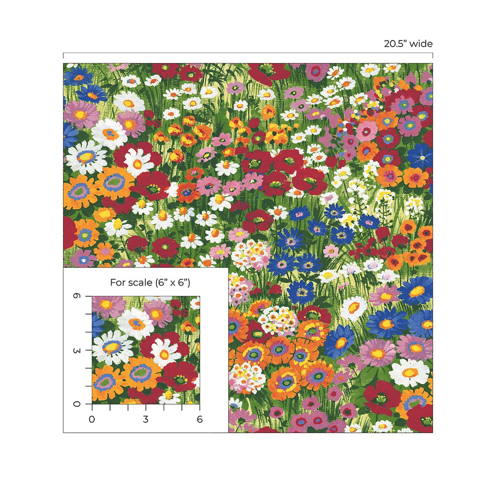 Floral peel and stick wallpaper scale NW46101 from NextWall