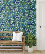 Floral peel and stick wallpaper entryway NW46102 from NextWall