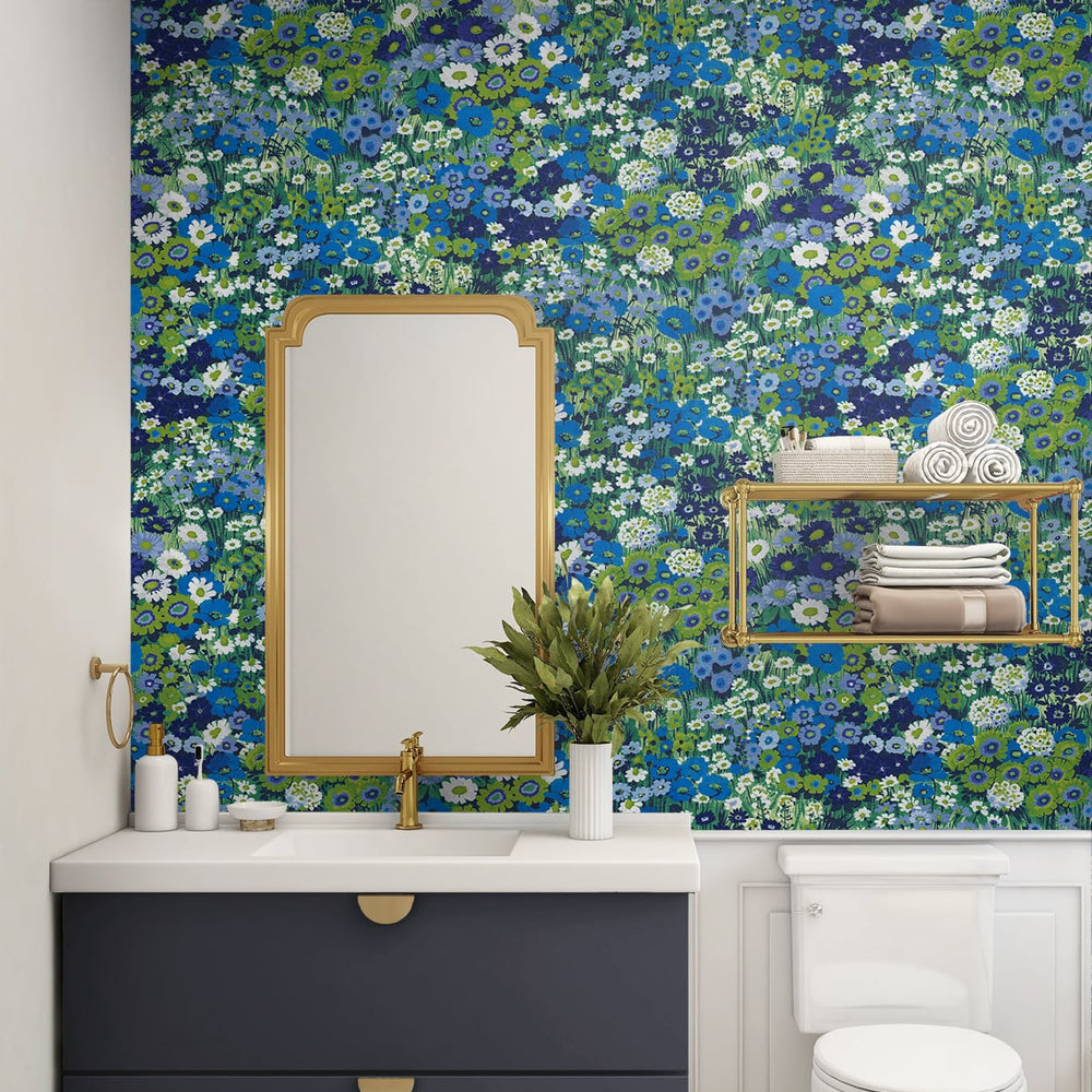 
                  
                    Floral peel and stick wallpaper bathroom NW46102 from NextWall
                  
                