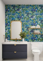 Floral peel and stick wallpaper bathroom NW46102 from NextWall
