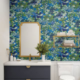 Floral peel and stick wallpaper bathroom NW46102 from NextWall