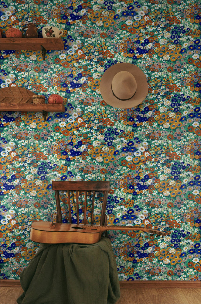 Floral peel and stick wallpaper accent NW46106 from NextWall