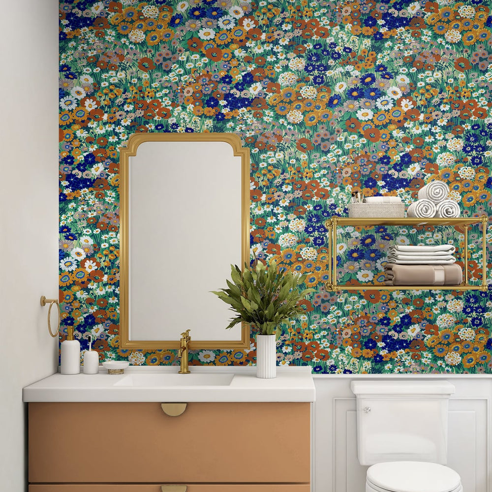 
                  
                    Floral peel and stick wallpaper bathroom NW46106 from NextWall
                  
                