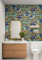 Floral peel and stick wallpaper bathroom NW46106 from NextWall