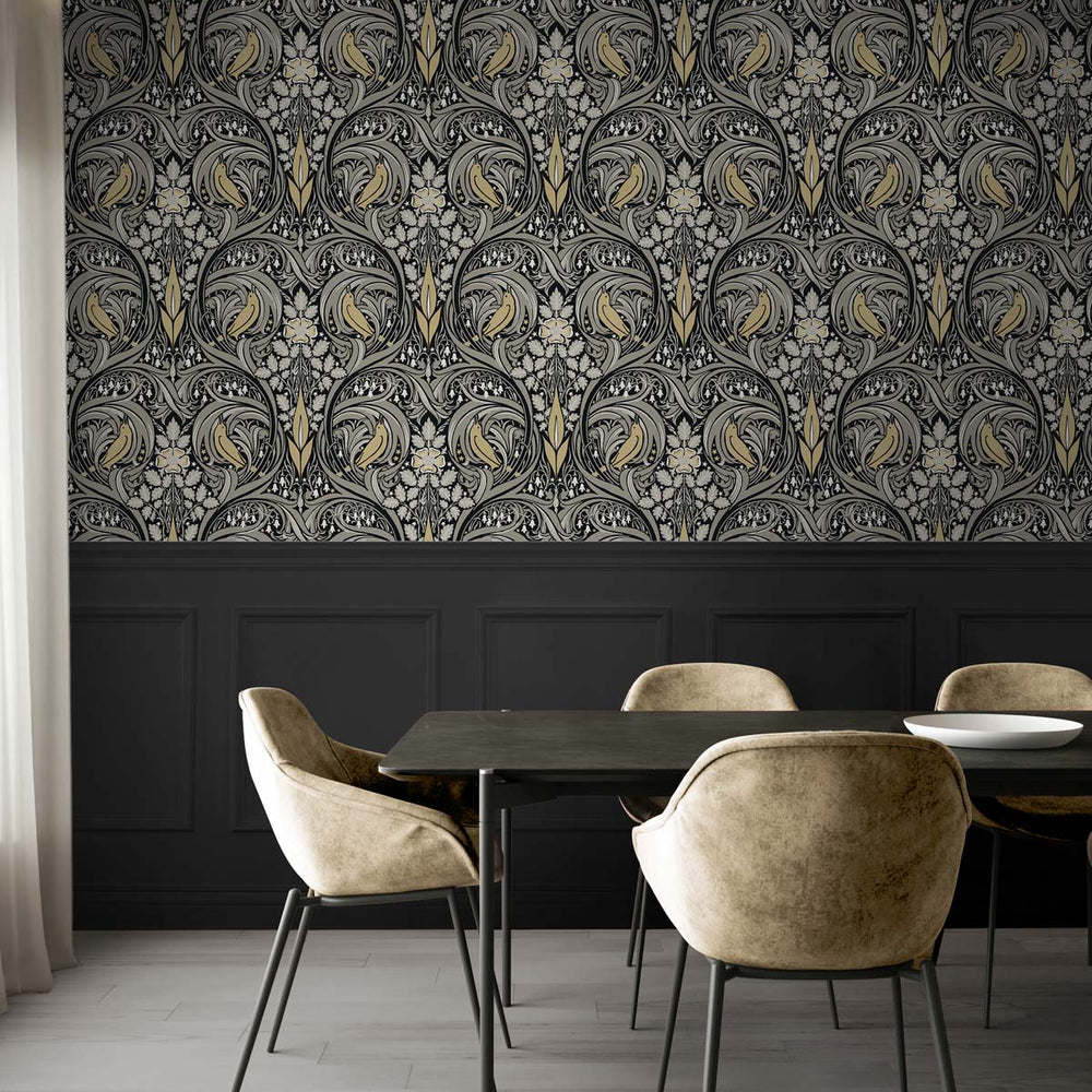 
                  
                    Bird ogee peel and stick wallpaper dining room NW46200 from NextWall
                  
                
