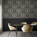 Bird ogee peel and stick wallpaper dining room NW46200 from NextWall