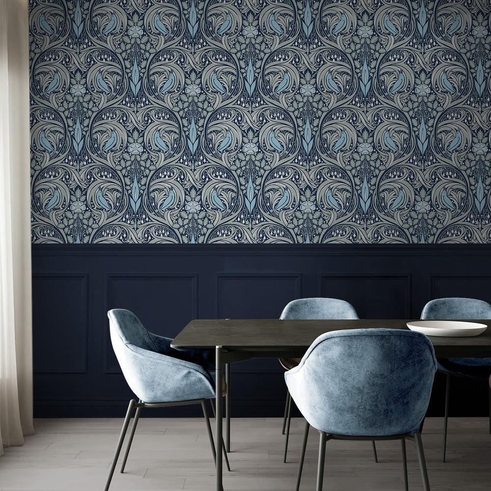 
                  
                    Bird ogee peel and stick wallpaper dining room NW46202 from NextWall
                  
                