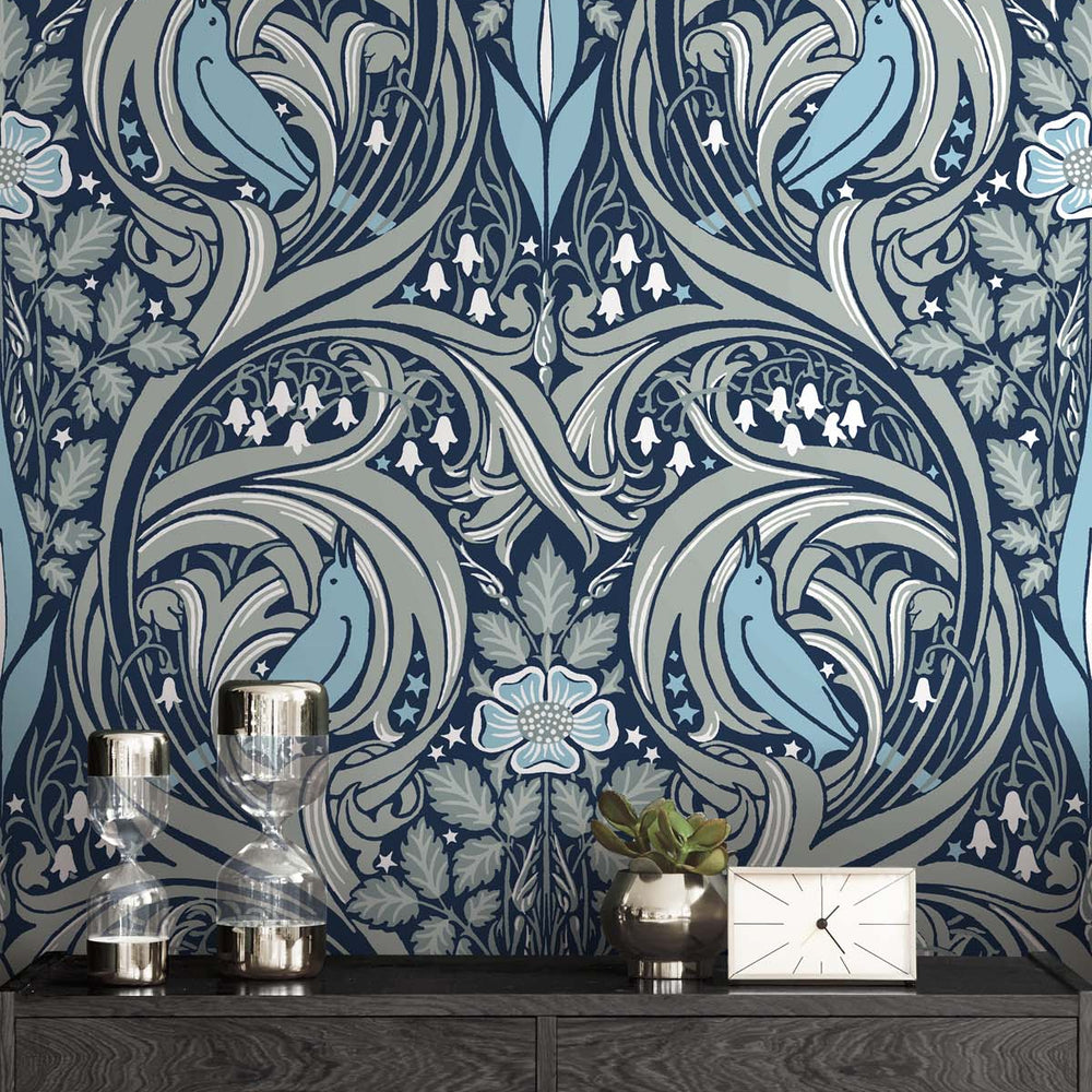 
                  
                    Bird ogee peel and stick wallpaper decor NW46202 from NextWall
                  
                