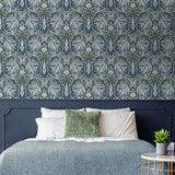 Bird ogee peel and stick wallpaper bedroom NW46204 from NextWall