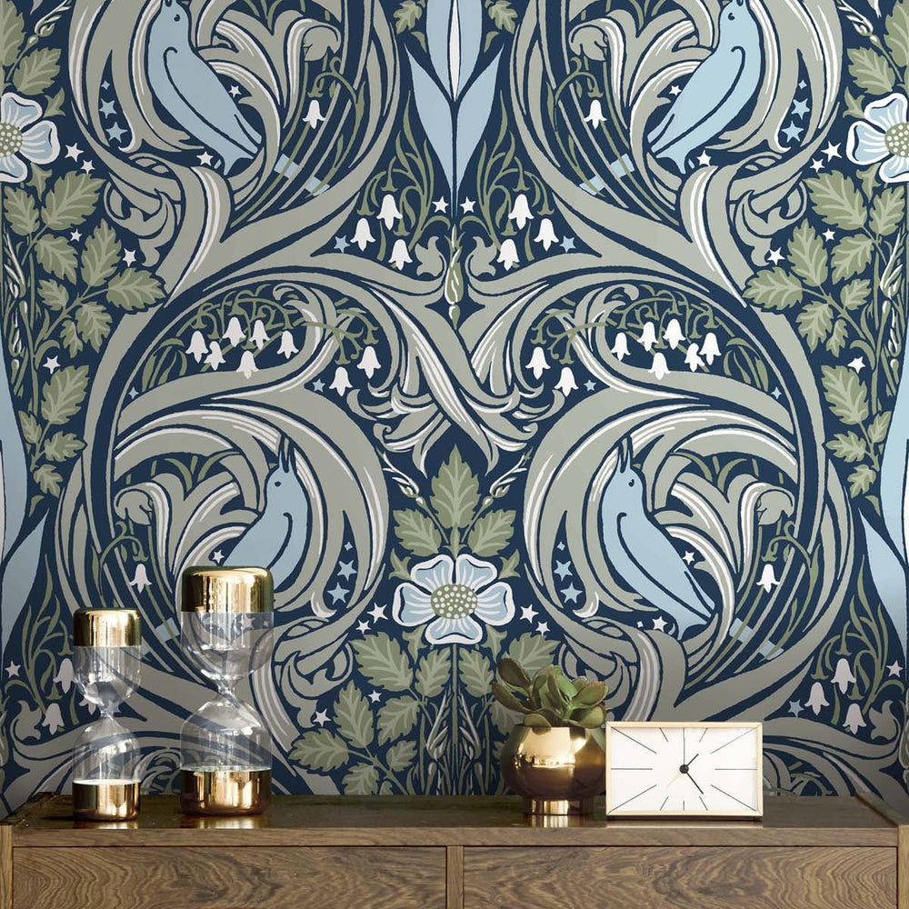 
                  
                    Bird ogee peel and stick wallpaper decor NW46204 from NextWall
                  
                
