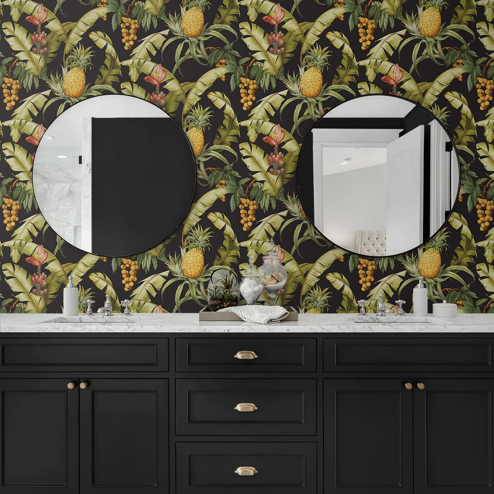 
                  
                    Pineapple peel and stick wallpaper NW46300 tropical bathroom from NextWall
                  
                