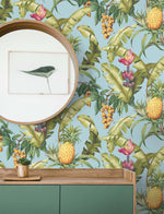 Pineapple peel and stick wallpaper NW46302 tropical decor from NextWall