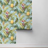 Pineapple peel and stick wallpaper NW46302 tropical roll from NextWall