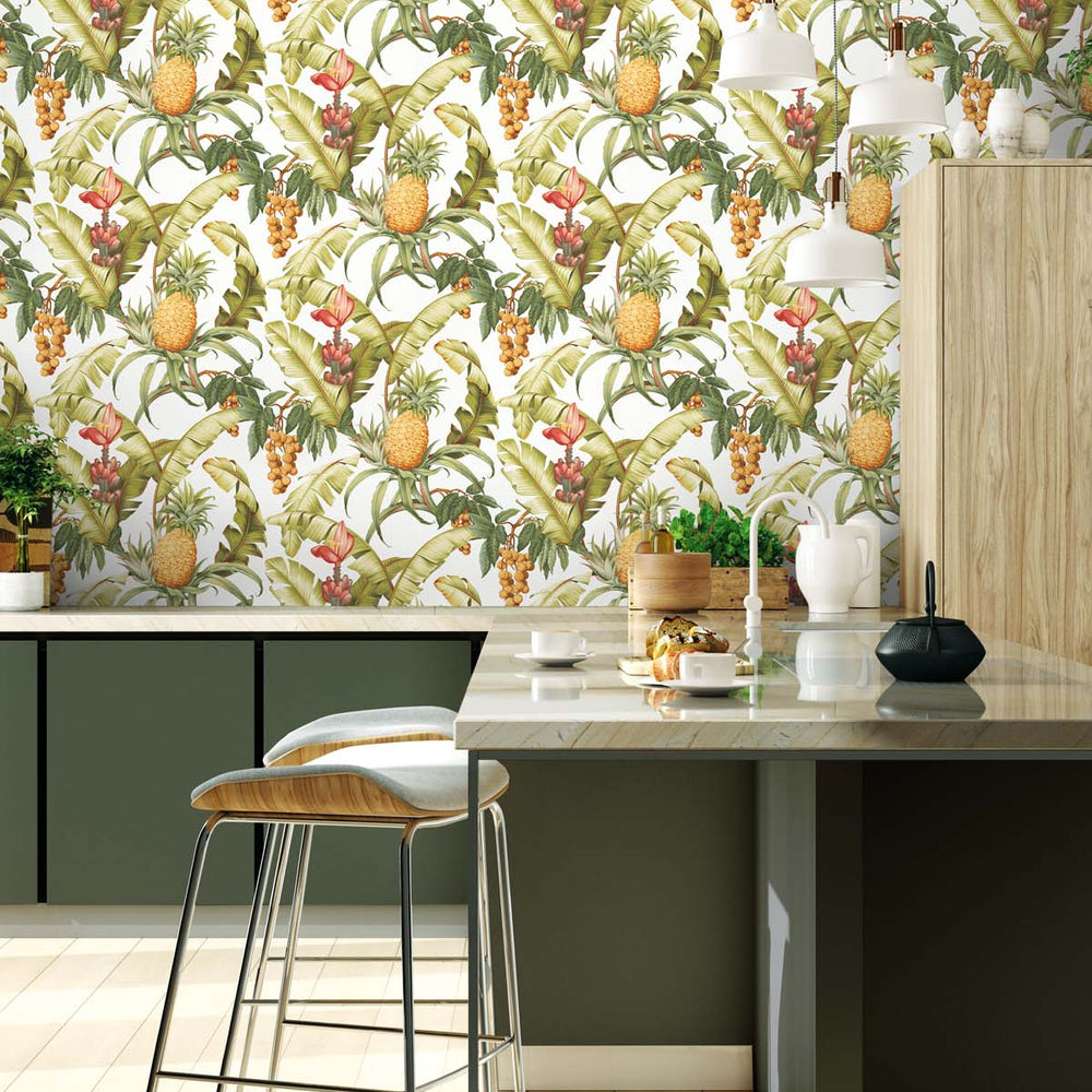
                  
                    Pineapple peel and stick wallpaper NW46305 tropical kitchen from NextWall
                  
                