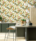 Pineapple peel and stick wallpaper NW46305 tropical kitchen from NextWall