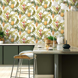 Pineapple peel and stick wallpaper NW46305 tropical kitchen from NextWall