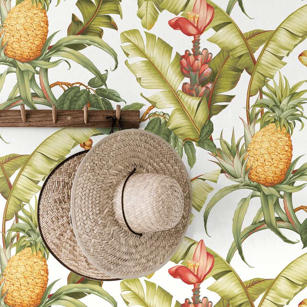 
                  
                    Pineapple peel and stick wallpaper NW46305 tropical decor from NextWall
                  
                
