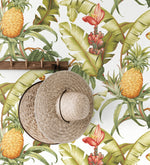 Pineapple peel and stick wallpaper NW46305 tropical decor from NextWall