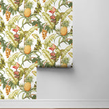 Pineapple peel and stick wallpaper NW46305 tropical roll from NextWall