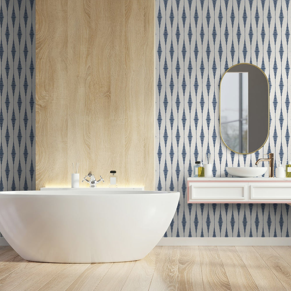 
                  
                    Ikat peel and stick wallpaper bathroom  NW46402 from NextWall
                  
                
