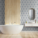 Ikat peel and stick wallpaper bathroom  NW46402 from NextWall