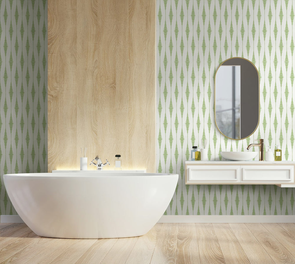 Ikat peel and stick wallpaper bathroom NW46404 from NextWall