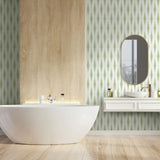 Ikat peel and stick wallpaper bathroom NW46404 from NextWall