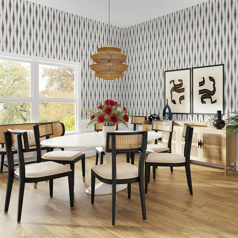 
                  
                    Ikat peel and stick wallpaper dining room NW46410 from NextWall
                  
                