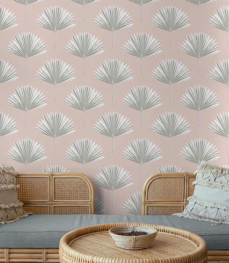 Palm leaf peel and stick wallpaper decor NW46501 from NextWall