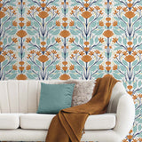 Floral peel and stick wallpaper living room NW47101 from NextWall