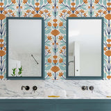 Floral peel and stick wallpaper bathroom NW47101 from NextWall