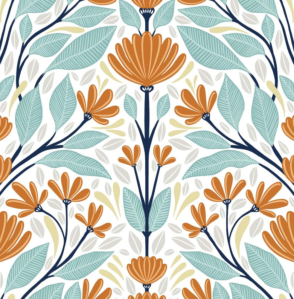 Floral peel and stick wallpaper NW47101 from NextWall