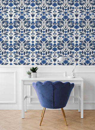 Floral peel and stick wallpaper office NW47102 from NextWall