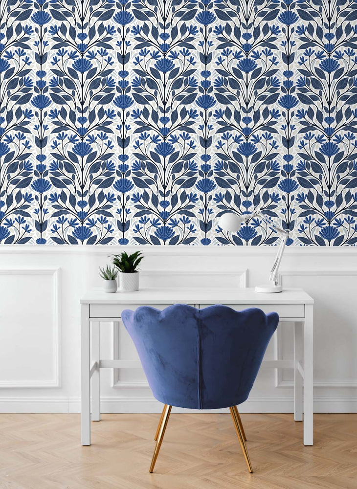Floral peel and stick wallpaper office NW47102 from NextWall