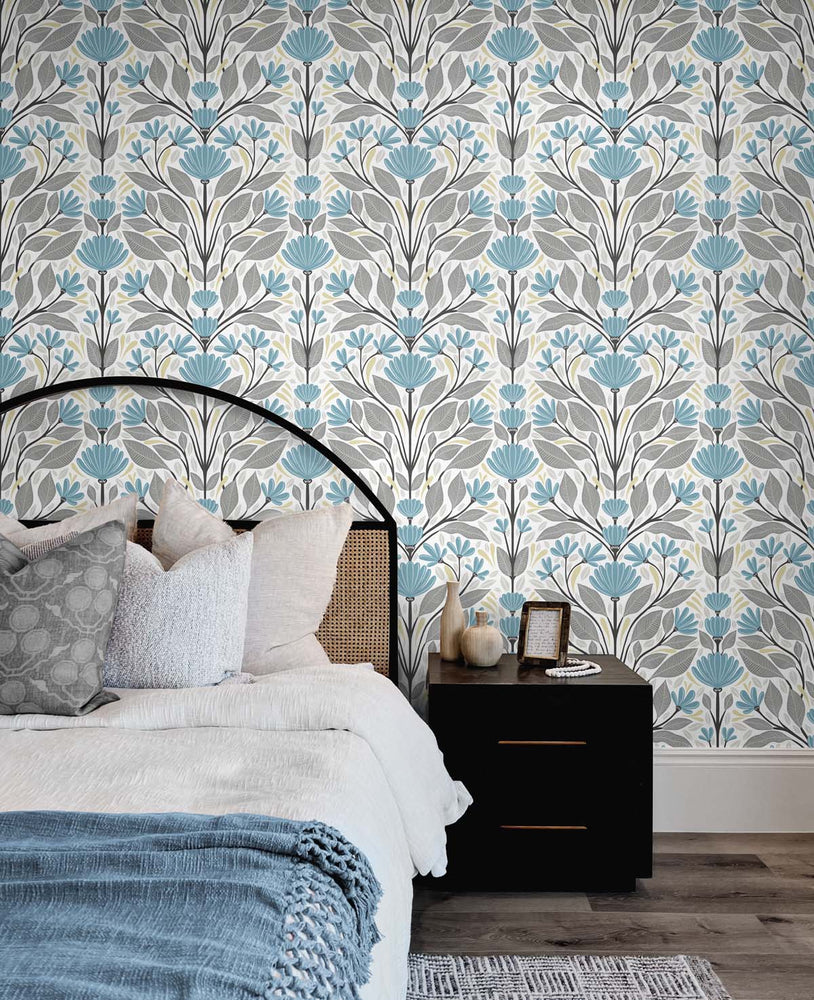 Floral peel and stick wallpaper bedroom NW47104 from NextWall