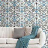 Floral peel and stick wallpaper living room NW47104 from NextWall