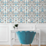 Floral peel and stick wallpaper office NW47104 from NextWall