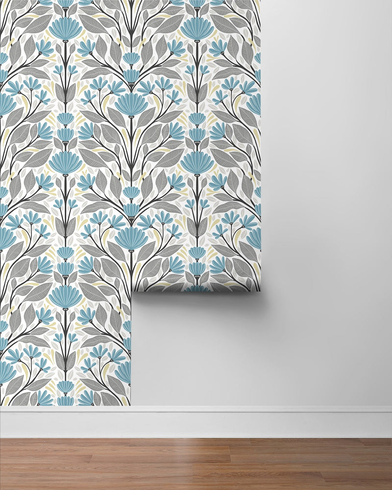 Floral peel and stick wallpaper roll NW47104 from NextWall