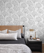 Gingko leaf peel and stick wallpaper bedroom NW47200 from NextWall