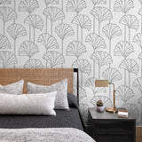 Gingko leaf peel and stick wallpaper bedroom NW47200 from NextWall