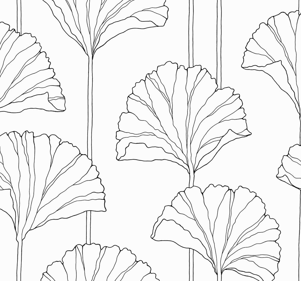 Gingko Leaf Premium Screen Printed Peel and Stick Removable Wallpaper