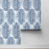 Palm leaf screen printed peel and stick wallpaper decor NW47402 from NextWall