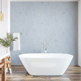 Blue leaf peel and stick wallpaper bathroom NW47502 from NextWall