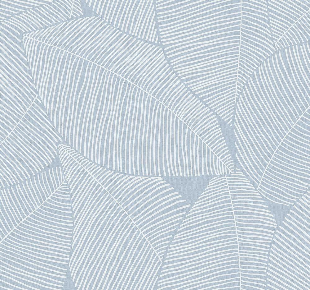 Blue leaf peel and stick wallpaper NW47502 from NextWall