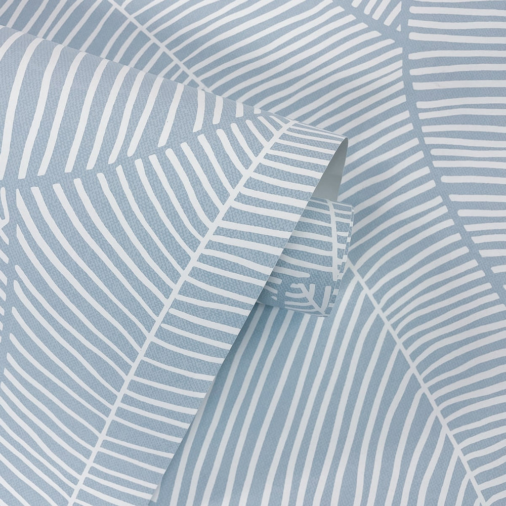 Blue leaf peel and stick wallpaper decor NW47502 from NextWall